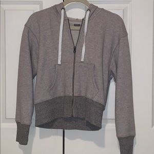 Aerie Cropped Zip Up Sweatshirt